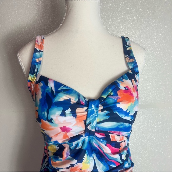 Tempt Me Women Ruched Slimming One Piece Swimsuits Tummy Control Size Large - Picture 6 of 15